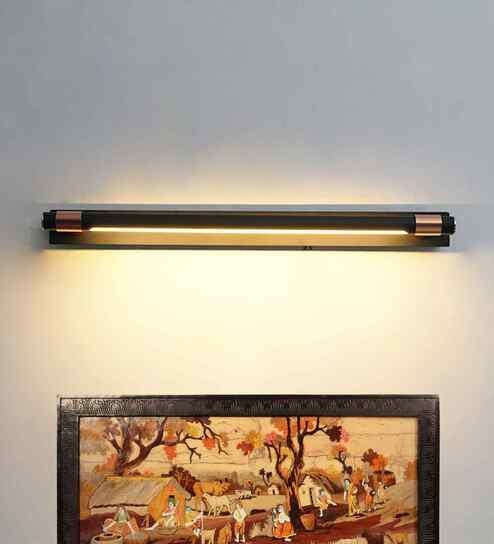 Matte Black Picture Light with 3 Lights