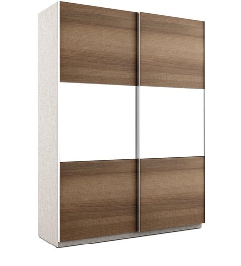 Buy Max Two Door Sliding Wardrobe In Tropical Teak Finish By