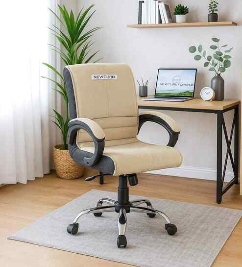 Maxson Leatherette MB Executive Chair In Cream Colour
