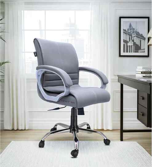 Maxson Leatherette MB Executive Chair In Light Grey Colour