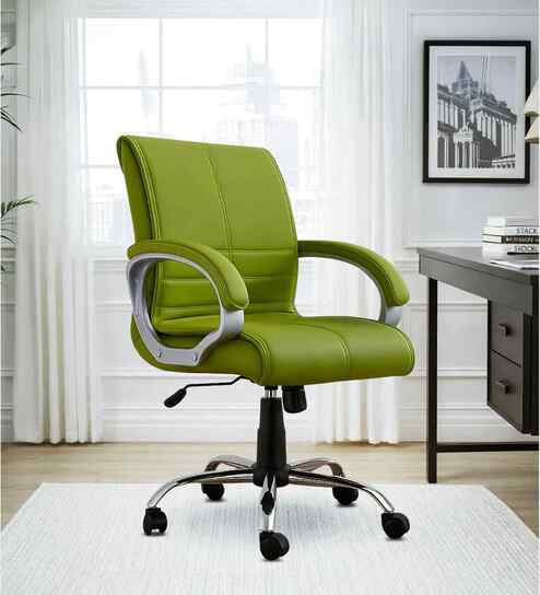 Maxson Leatherette MB Executive Chair In Parrot Green Colour