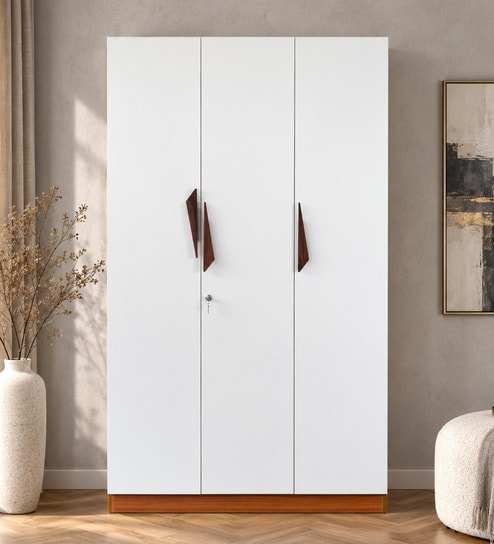 Maya 3 Door Wardrobe In Teak & White Finish