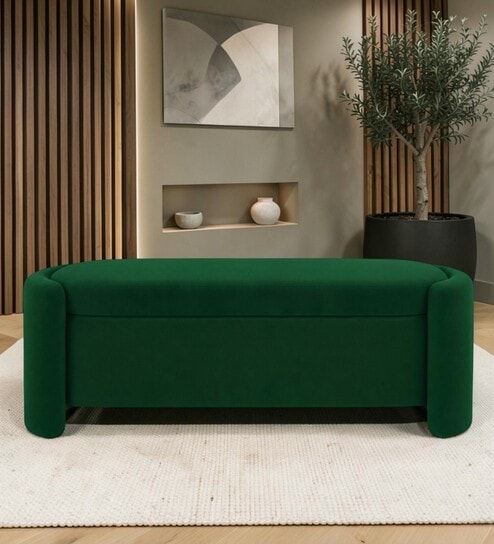 Mayfair Storage Bench In Green Color