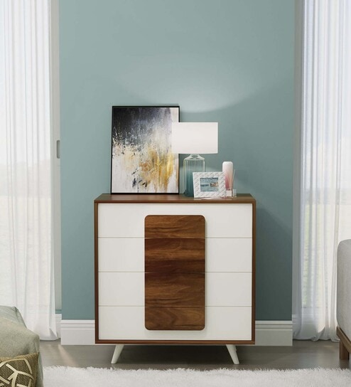 Mayrone Chest Of Drawers In Brown Maple & Frosty Finish