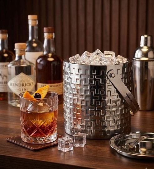 Silver Maze Ice Bucket