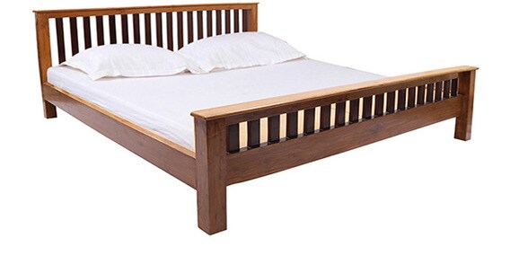 plain wooden cot