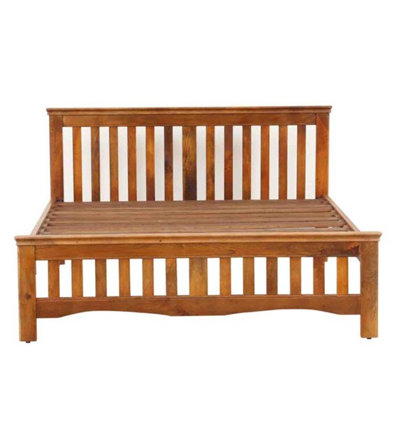 Buy Marko Queen Size Bed in Honey Finish by Evok Online Mission Queen