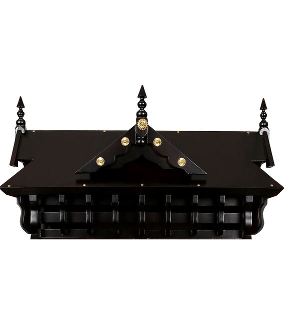 Buy Maroon Wood Wall Hanging / Floor Rested Kerala Style Mandir By