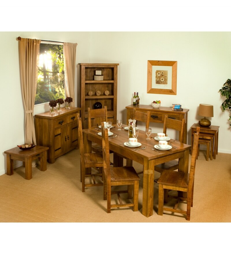 Buy Mango Wood Dining Set With Six Chairs Online Dining Sets Dining