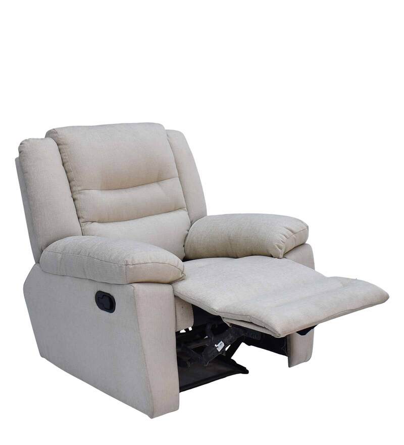 Buy Madrid Fabric Manual 1 Seater Recliner in Beige Colour by ARRA Online Manual 1 Seater