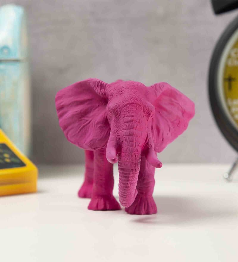 Buy Pink Polyresin Baby Elephant Figurine India Circus by Krsnaa Mehta ...