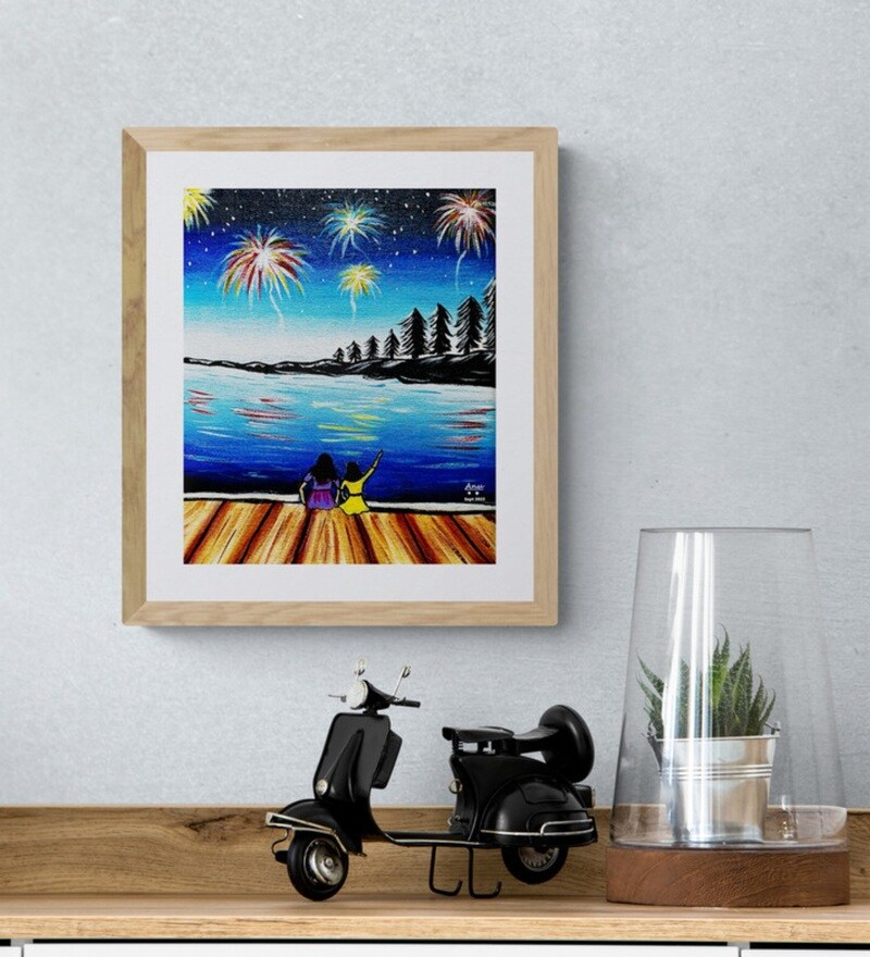 Buy Magical Night Handmade Acrylic Painting On Canvas Board By Anu Jain