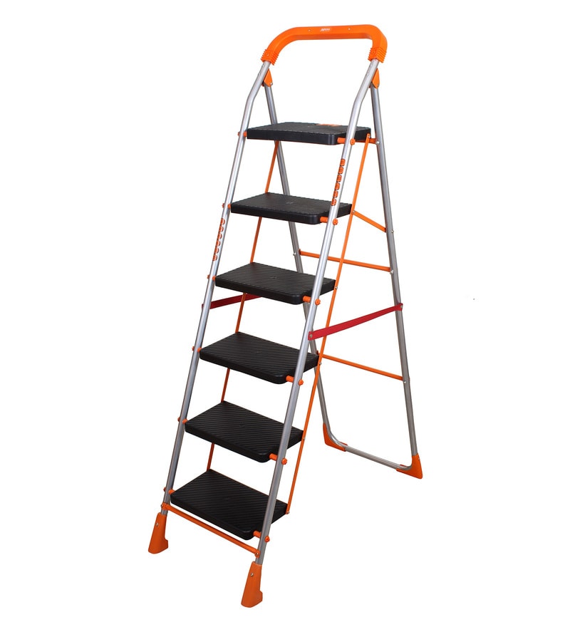 Buy 6 Steps 5.9 ft Mild Steel Step Ladder by Magna Online Step