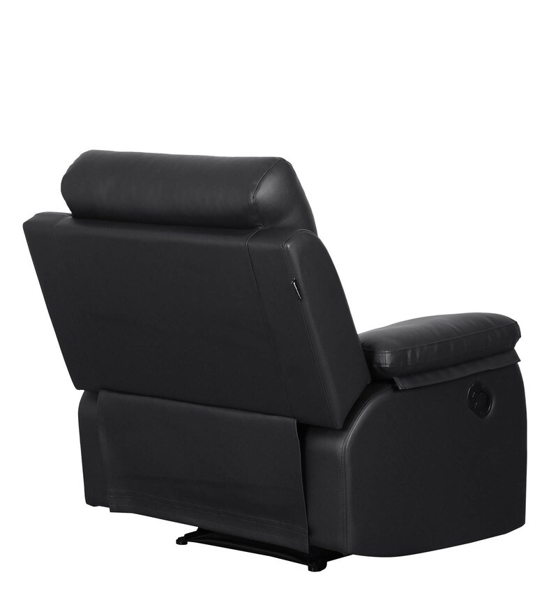 Buy Magna Leatherette Manual 1 Seater Recliner in Black Colour by