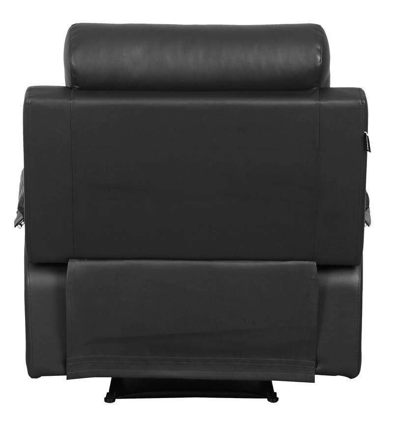 Buy Magna Leatherette Manual 1 Seater Recliner in Black Colour by