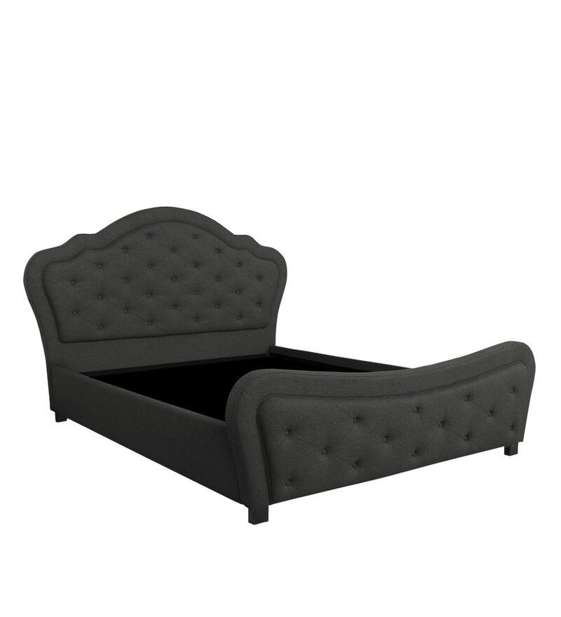 Buy Magnum Fabric Upholstered King Size Bed in Gray Colour Online Upholstered King Size Beds