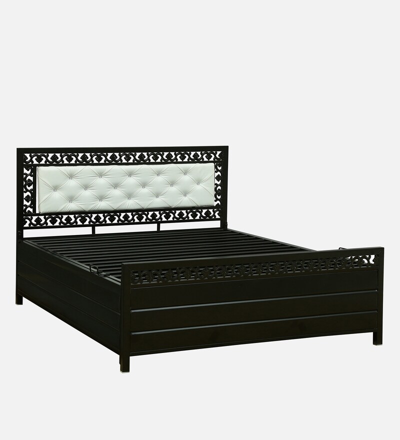 Buy Majestic Metallic Queen Size Bed With Hydraulic Storage in Black