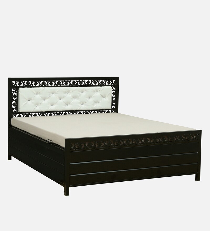 Buy Majestic Metallic Queen Size Bed With Hydraulic Storage in Black