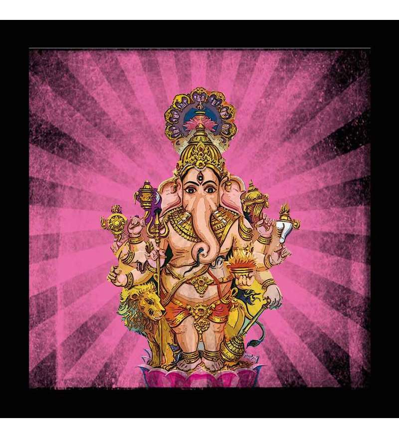 Buy Makeoverart Multicoloured Drishti Ganesha For Entrance Online Spiritual Prints Spiritual Home Decor Pepperfry Product