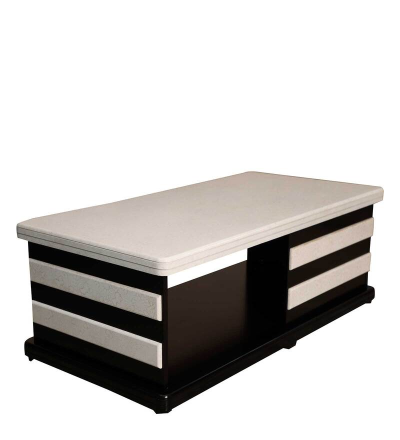 Buy Malta Large Coffee Table in Dark Wenge and White PU Finish by Hansa
