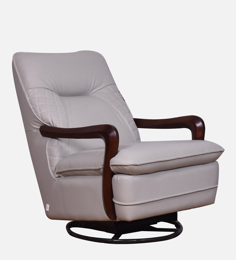 Buy Manila Leatherette Rocking Chair in Grey Colour by CasaCraft Online