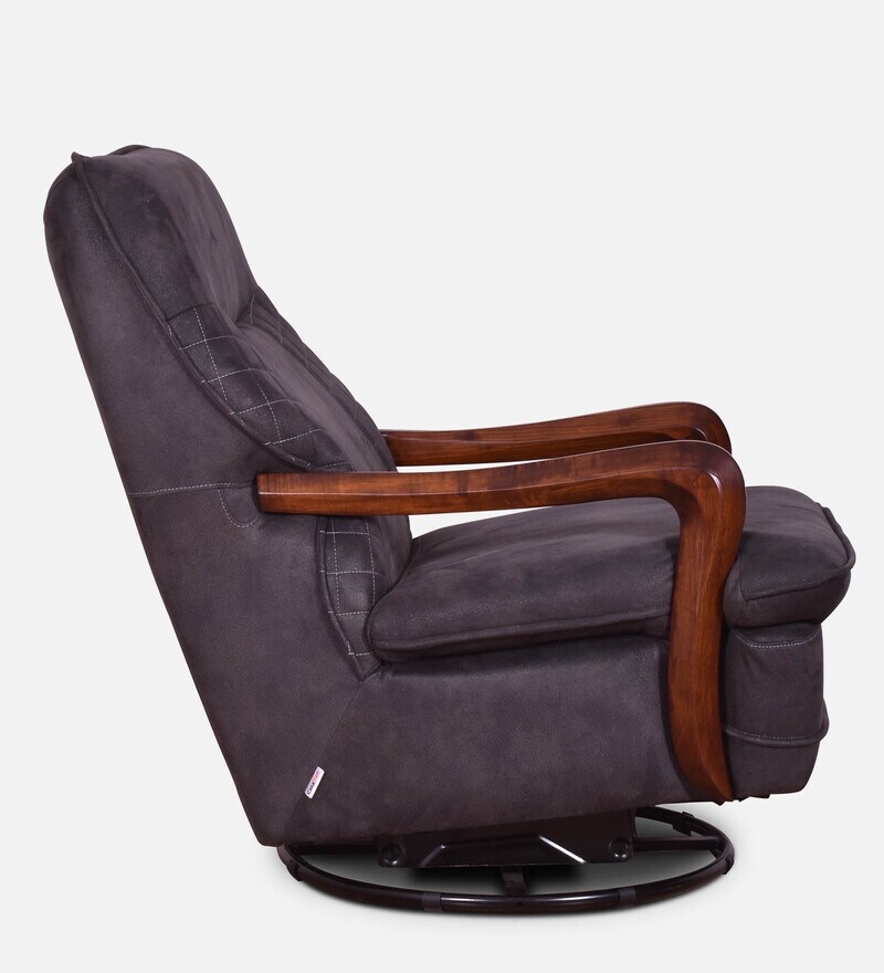 Buy Manila Fabric Rocking Chair in Grey Colour by CasaCraft Online