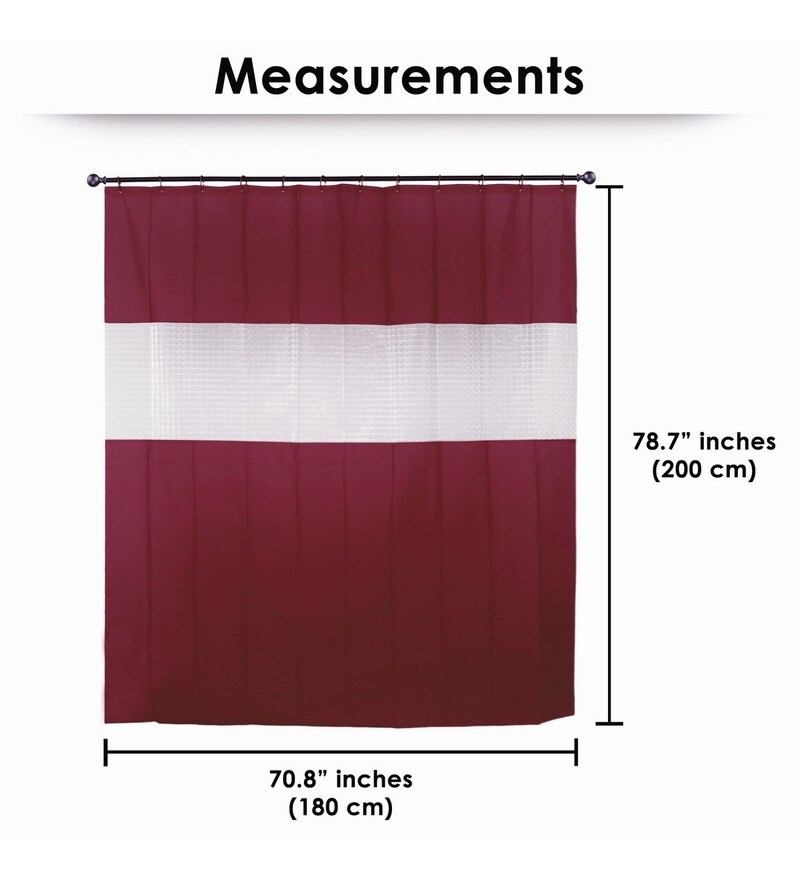 Buy Maroon Pvc Shower Curtain Length 78 Width 72 Inches By