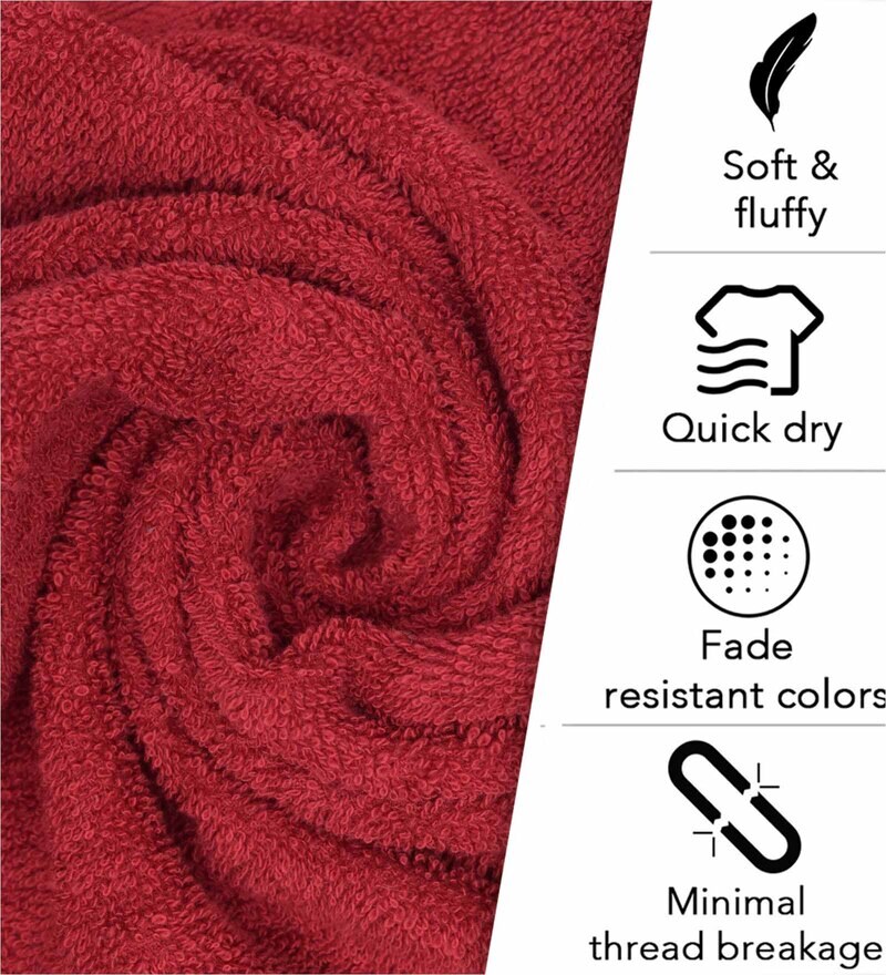 Buy Maroon Solid 550 GSM Cotton Bath Towel by RANGOLI Online Solid