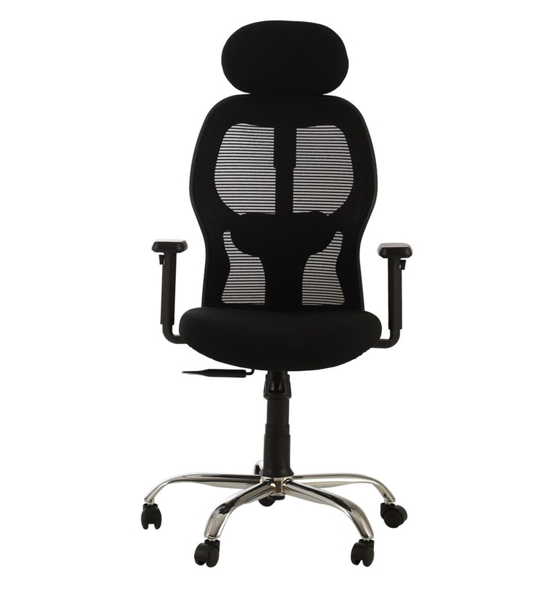 Buy Marvel Ergonomic Chair in Black Colour by Durian Online High Back