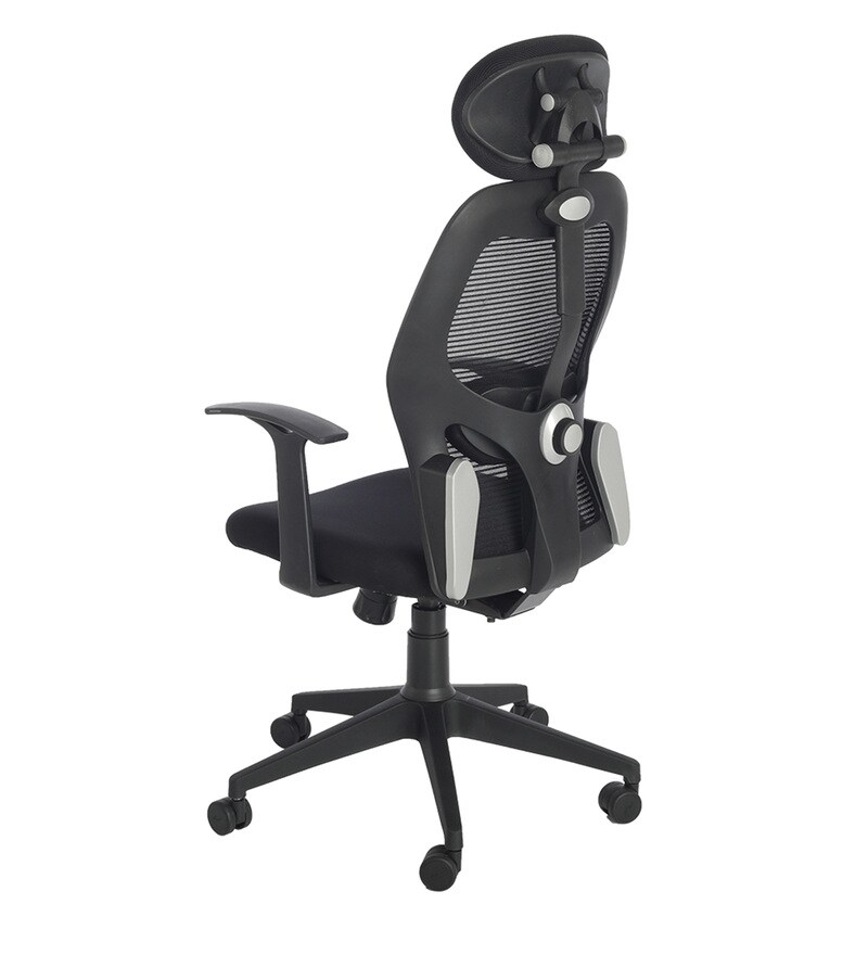 Buy Marvel Breathable Mesh Ergonomic Chair in Black Colour with headrest by Durian Online