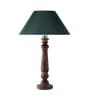 Mabel Antique Black Wood Table Lamp With Green Shade
