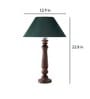 Mabel Antique Black Wood Table Lamp With Green Shade