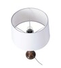 Mabel Antique Black Wood Table Lamp With White Drum Shade
