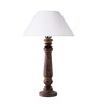 Mabel Antique Black Wood Table Lamp With White Shade