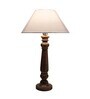 Mabel Antique Black Wood Table Lamp With White Shade