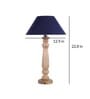 Mabel Rustic Wood Table Lamp With Blue Shade