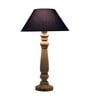 Mabel Rustic Wood Table Lamp With Blue Shade