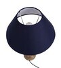Mabel Rustic Wood Table Lamp With Blue Shade