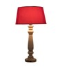 Mabel Rustic Wood Table Lamp With Red Shade