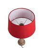 Mabel Rustic Wood Table Lamp With Red Shade