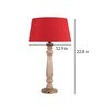 Mabel Rustic Wood Table Lamp With Red Shade