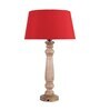 Mabel Rustic Wood Table Lamp With Red Shade