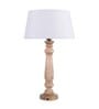 Mabel Rustic Wood Table Lamp With White Drum Shade