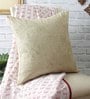 Cream Traditional Cotton 18 x 18 Inches Embroidered Cushion Cover