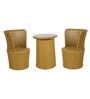 Mackay Wicker Table And Chair Set In Beige Brown Dual Tone Finish