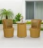Mackay Wicker Table And Chair Set In Beige Brown Dual Tone Finish
