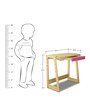 MacMillan Pine Wood Activity Table Chair Set with Adjustable Height in Pink