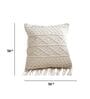 Cream Woven Macrame Knitted Cotton 16 x 16 Inch Cushion Cover