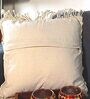 Cream Woven Macrame Knitted Cotton 16 x 16 Inch Cushion Cover