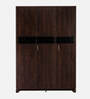 Madeline 3 Door Wardrobe With Drawer And Locker In Brown Finish
